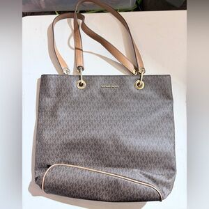 Michael Kors Tan and Brown Signature Tote